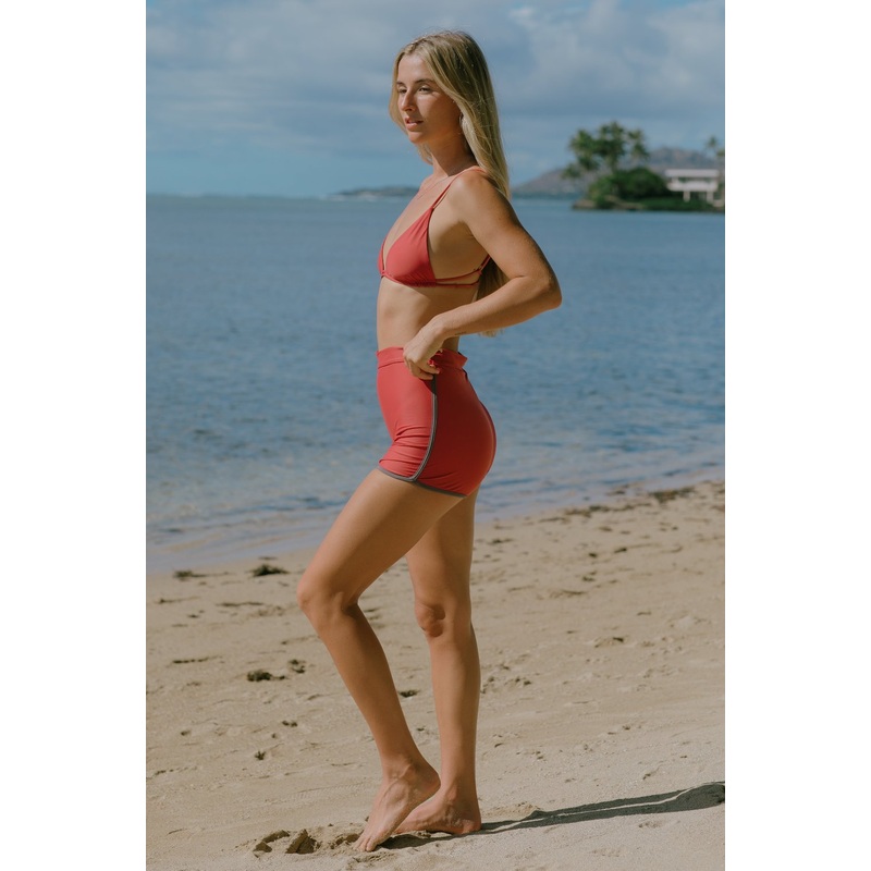 ACACIA Piped Tommy Shorts in Berry