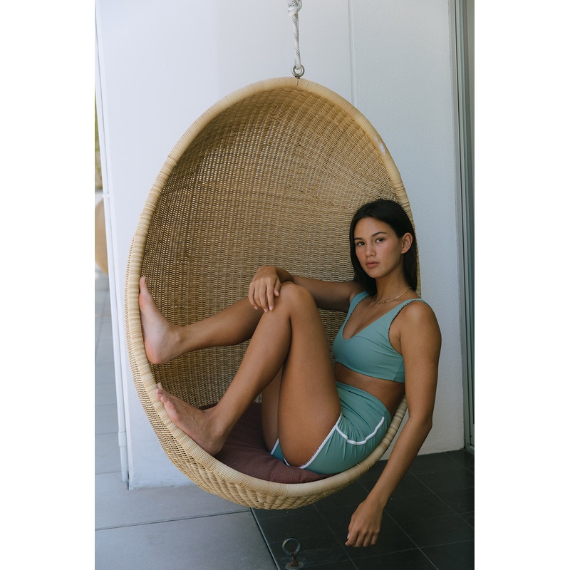 ACACIA Summer Piped Ribbed Tommy Shorts in Clover