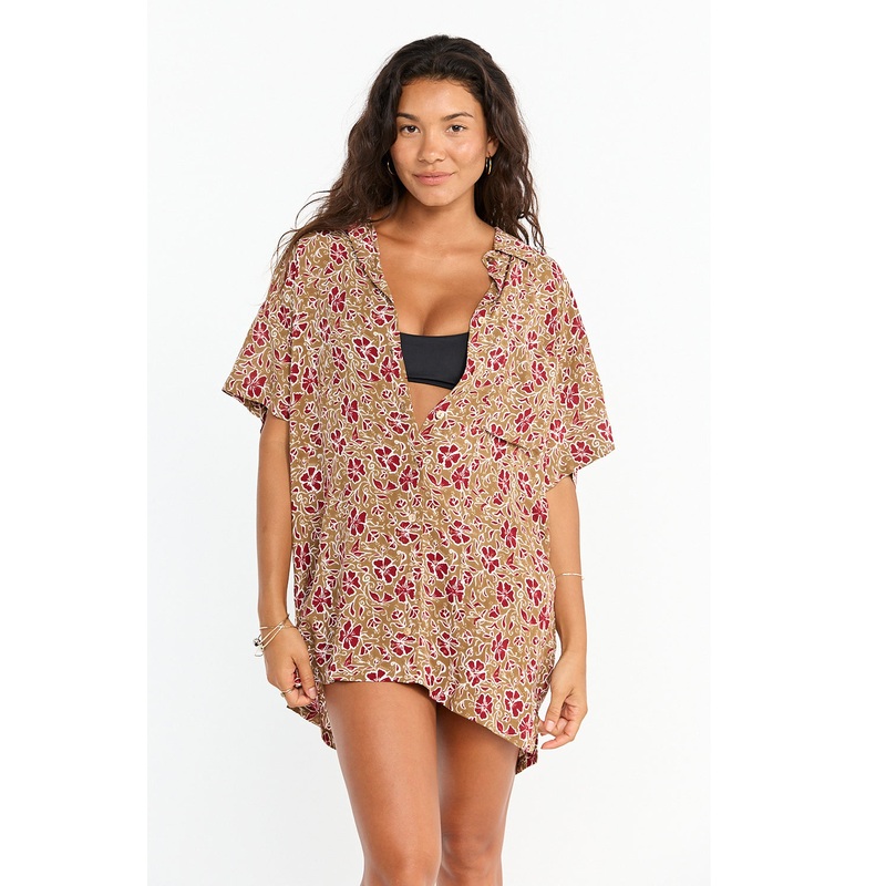 Benoa Swim Aloha Shirt Dress in Eden- Last One