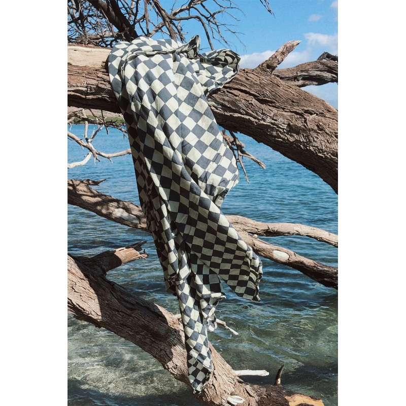 Olympia Etal Wyeth Sarong in Green Check- Last One