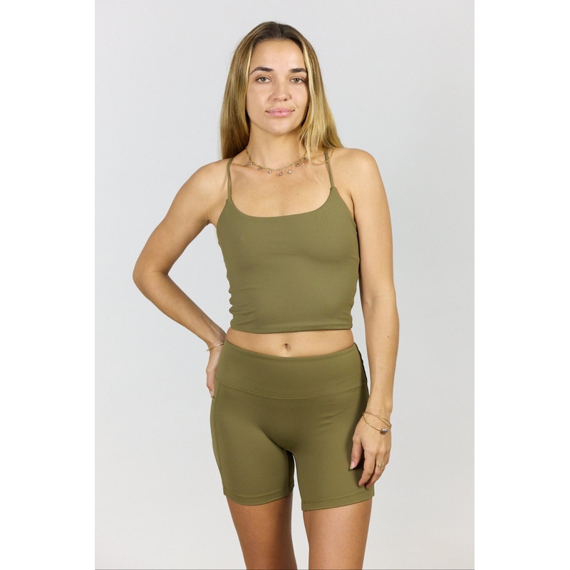 Benoa Active Crossback Tank in Khaki