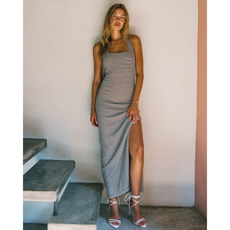 London Dress - See Both Sides Stripe