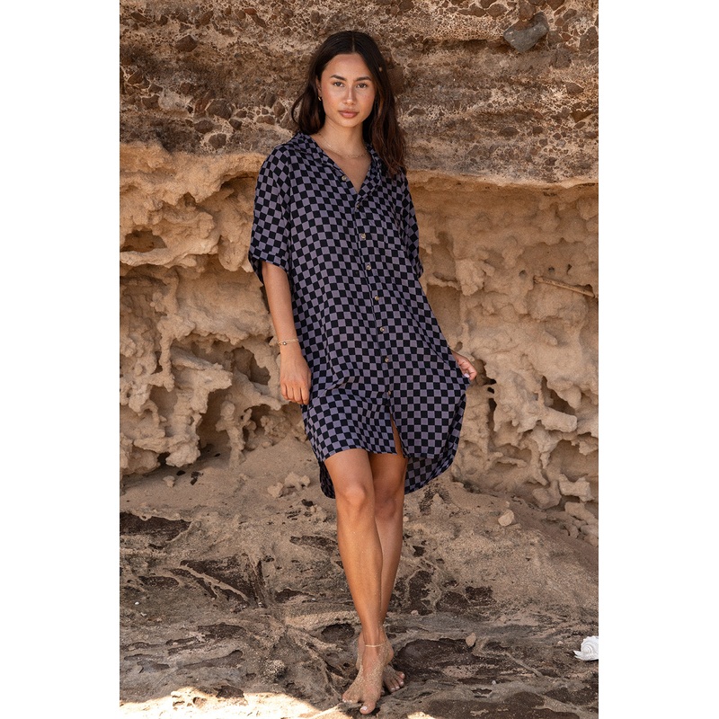 Mai Dylan Dress in Onyx Check