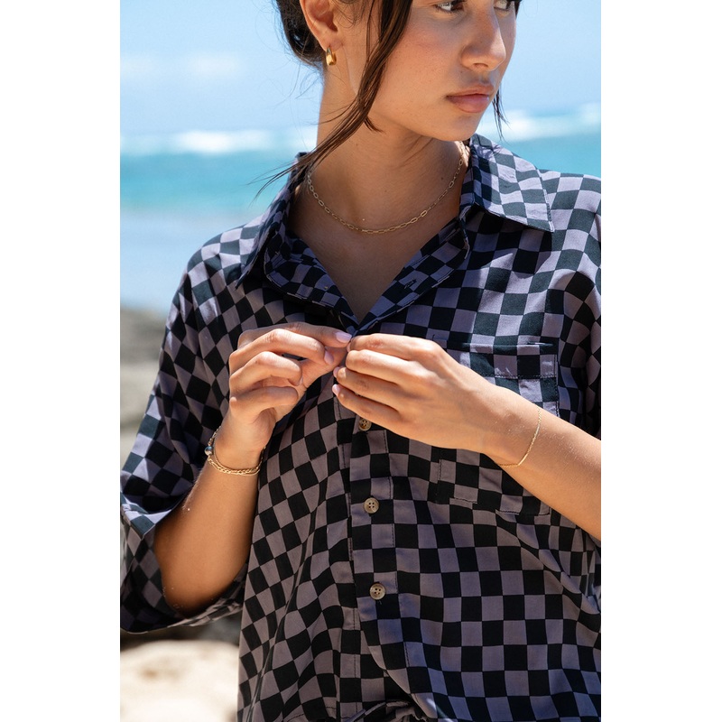 Mai Dylan Top in Onyx Check