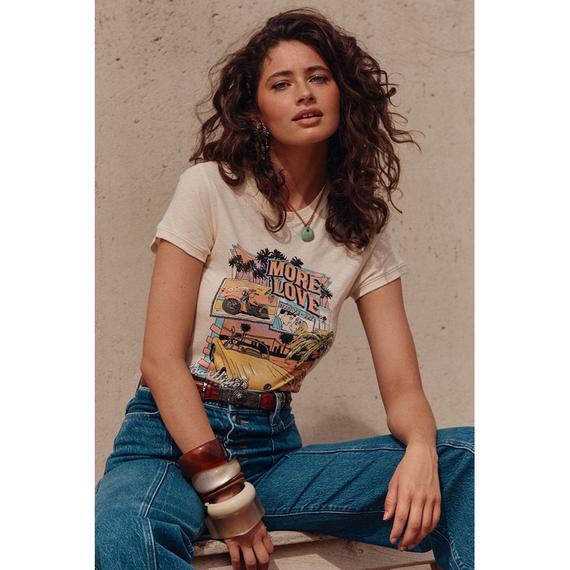 SPELL Coastline Cruisin' Shrunken Tee in Vintage Cream