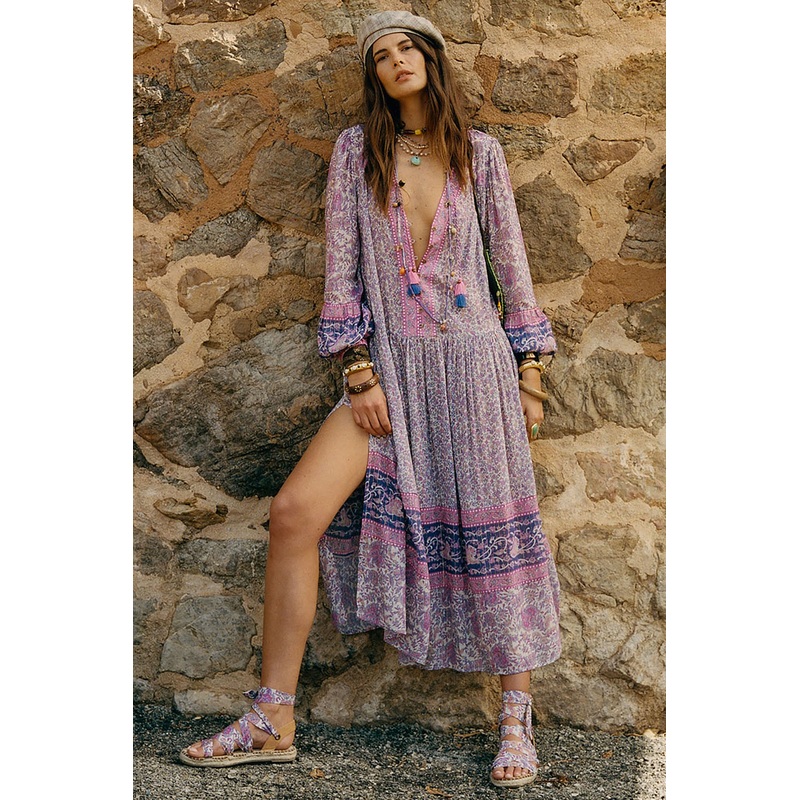 SPELL Little Bird Gown in Berry