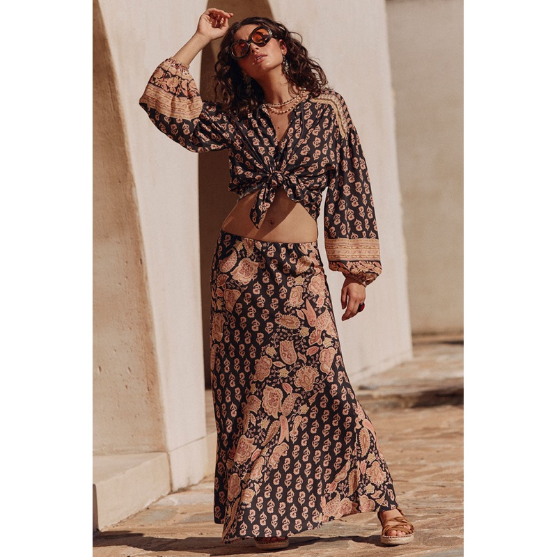 SPELL Marmont Maxi Skirt in Whiskey