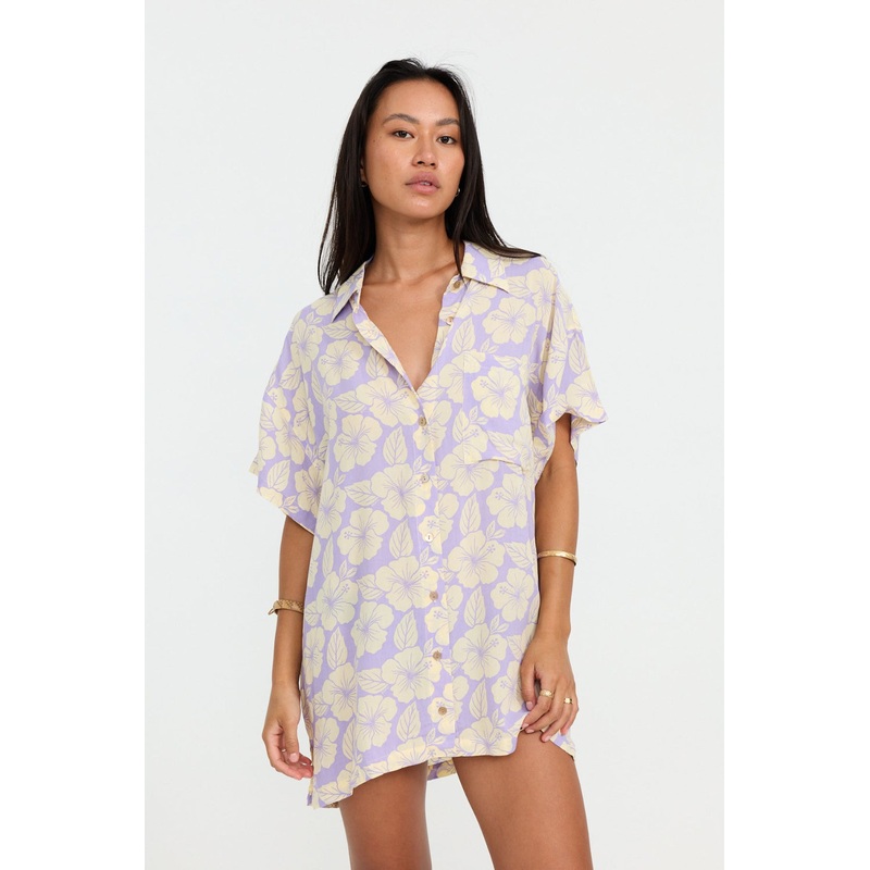 Benoa Swim Aloha Shirt Dress in Aokis
