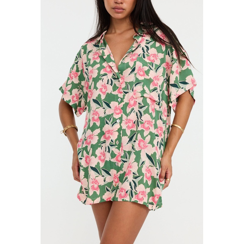 Benoa Swim Aloha Shirt Dress in Waikiki
