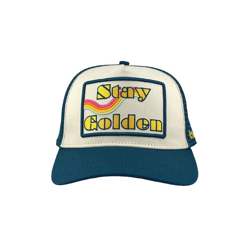 Soulbyrd Stay Golden Trucker Hat in Teal