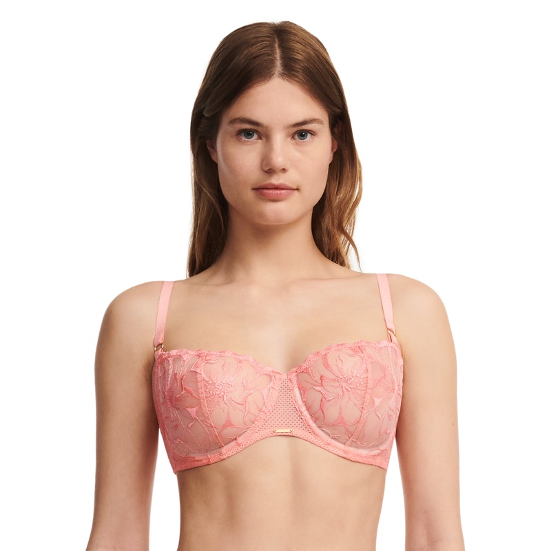 Chantelle - Fleurs Half-Cup Balcony Bra Candlelight Peach