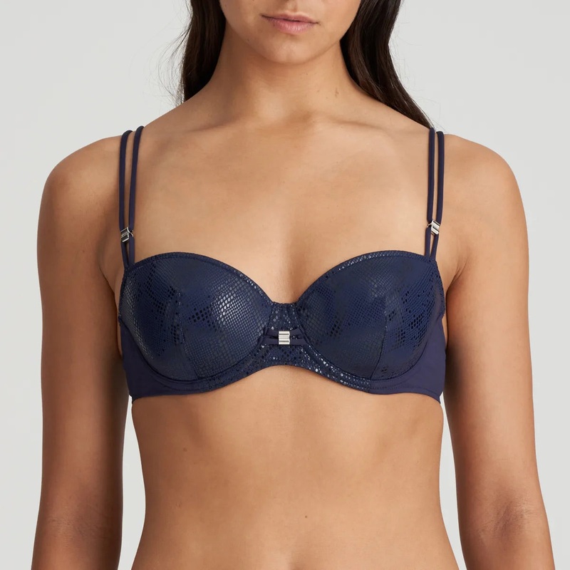 Marie Jo Swimwear - San Domino Padded Balcony Bikini Top Evening Blue