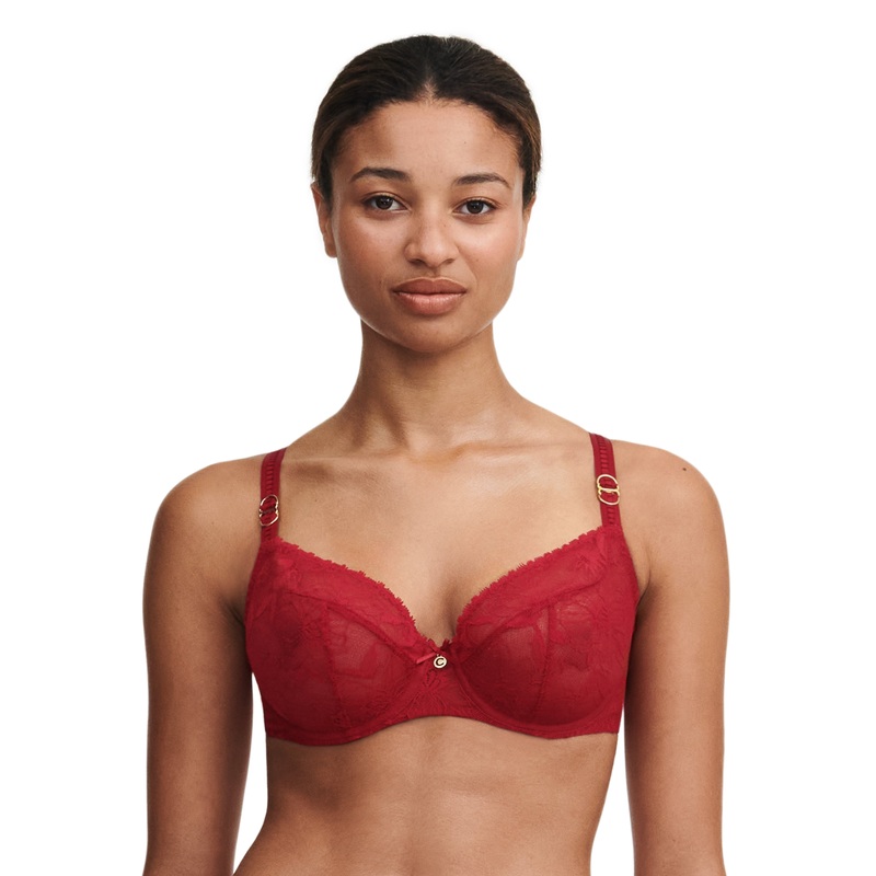 Chantelle - Orchids Covering Underwired Bra Passion Red
