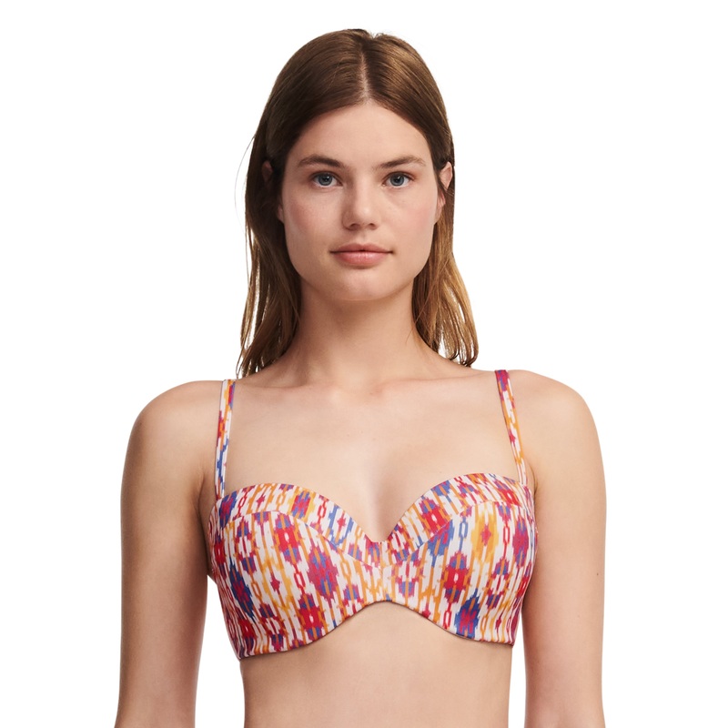 Chantelle Swimwear - Devotion Bandeau T-Shirt Bra Red Ikat