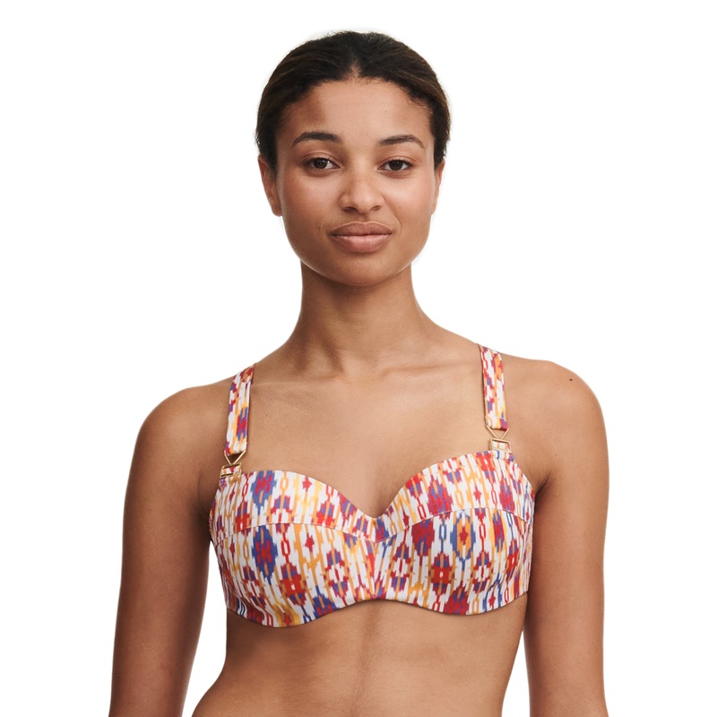 Chantelle Swimwear - Devotion Half-Cup Memory Bra Red Ikat