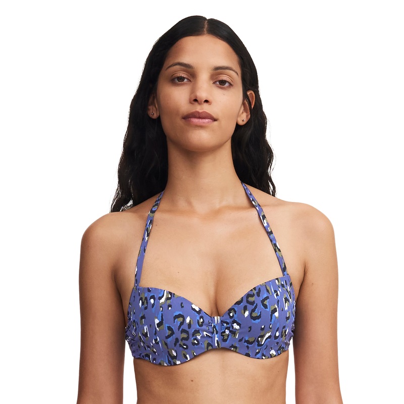 Chantelle Swimwear - Eos Half-Cup Memory Bra Blue Leopard