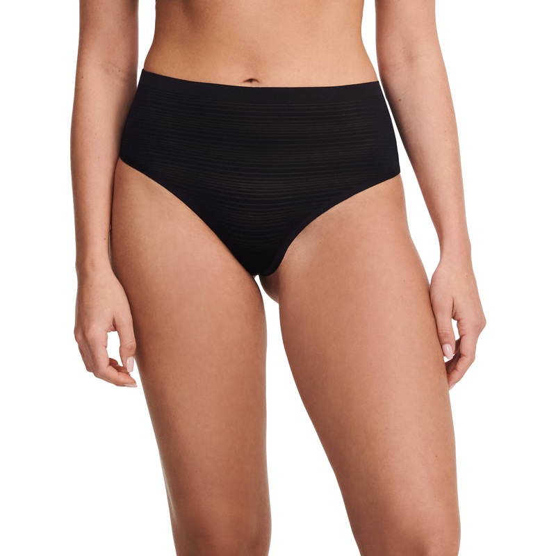Chantelle - Softstretch Stripes High Waist Thong Black