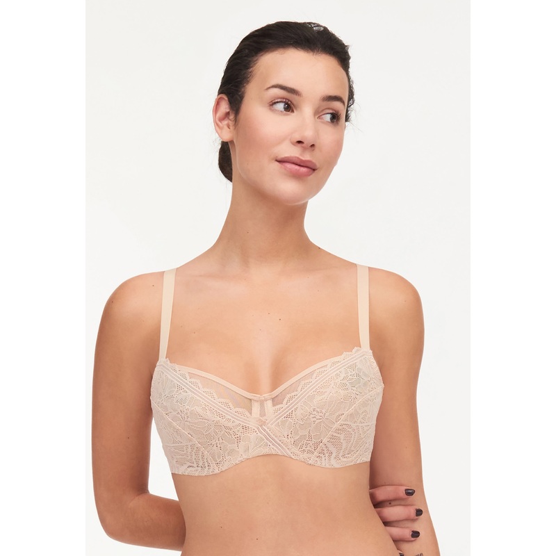Chantelle Easyfeel - Floral Touch Very Covering Underwired Bra Golden Beige