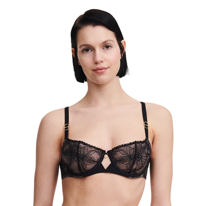 Chantelle - Orchids Half-Cup Balcony Bra Black