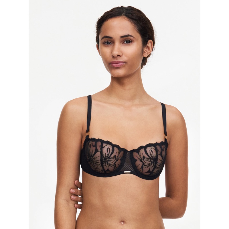 Chantelle - Fleurs Half-Cup Balcony Bra Black