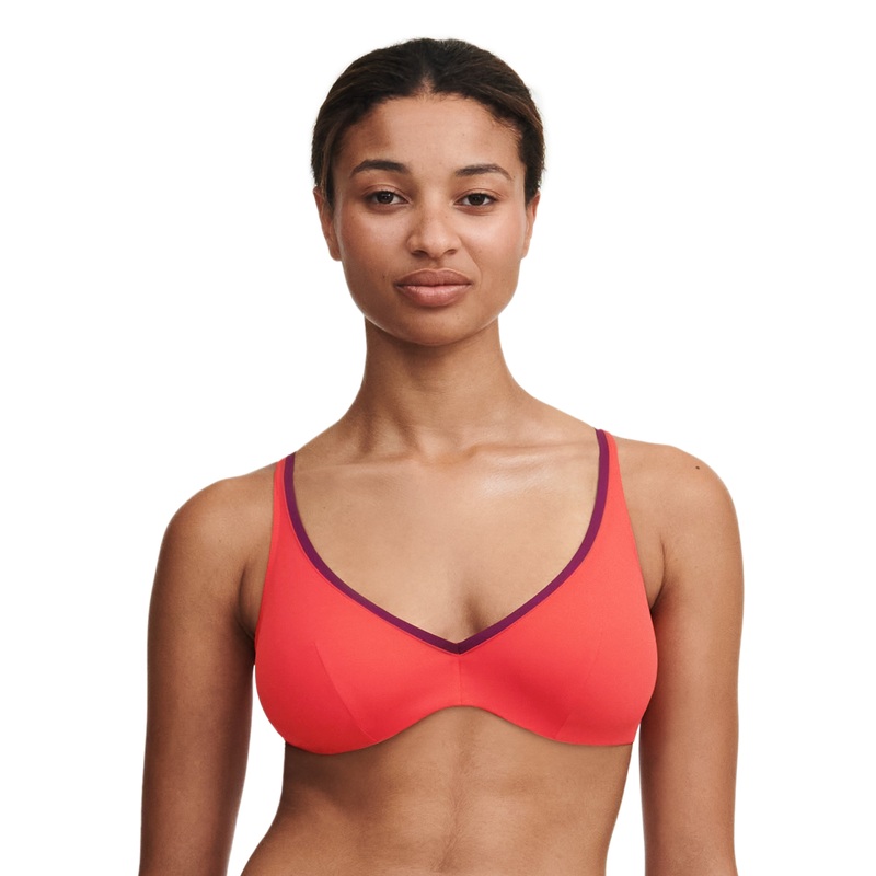 Chantelle Swimwear - Authentic Plunge Underwired Bikini Rouge / Orange