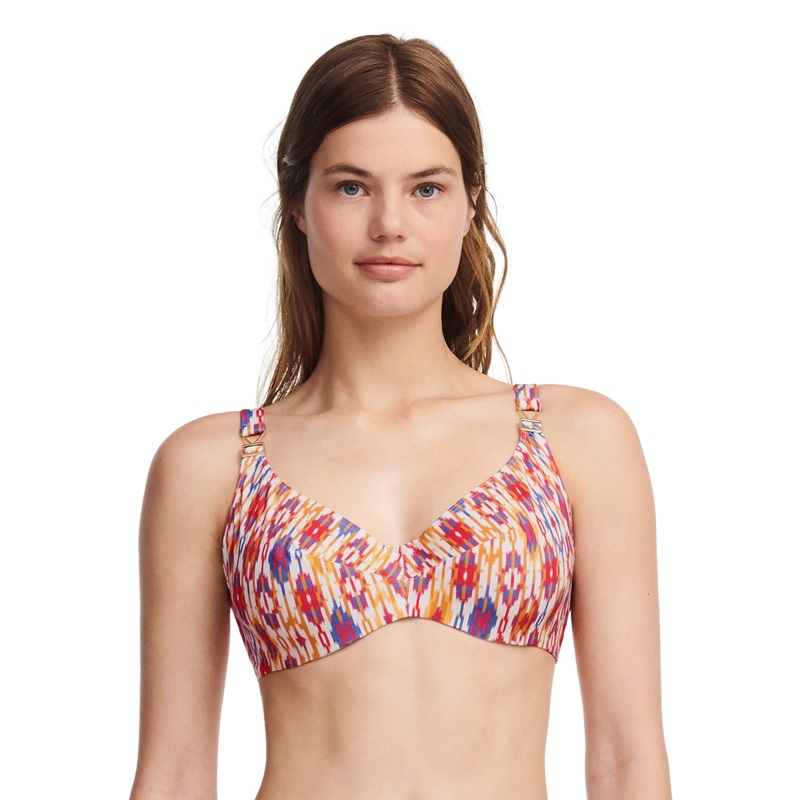 Chantelle Swimwear - Devotion Covering Underwired Bra Red Ikat