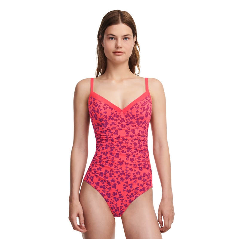 Chantelle Swimwear - Flowers Covering Underwired Swimsuit (Adjustable) Hibiscus