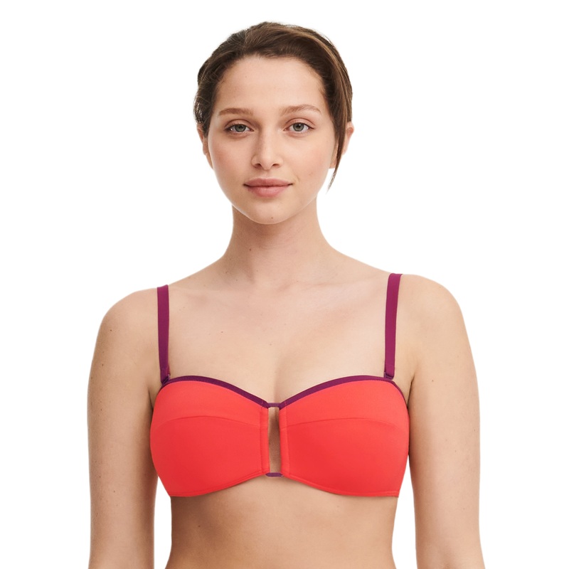 Chantelle Swimwear - Authentic Wirefree Bandeau Spacer Bikini Rouge / Orange