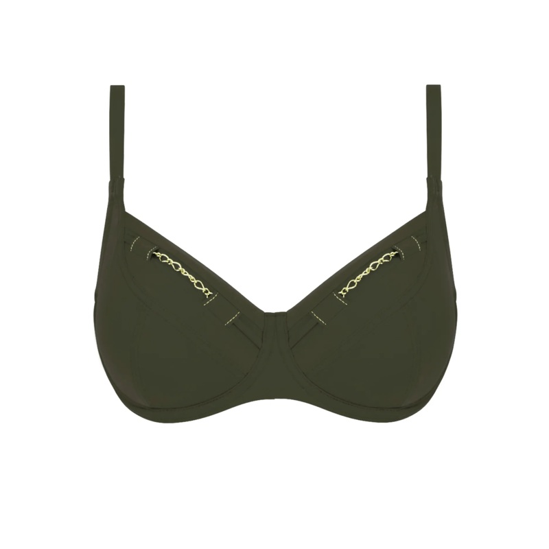 Lise Charmel Swimwear - D'or Et De Chaines Balconet Bikini Kaki Or
