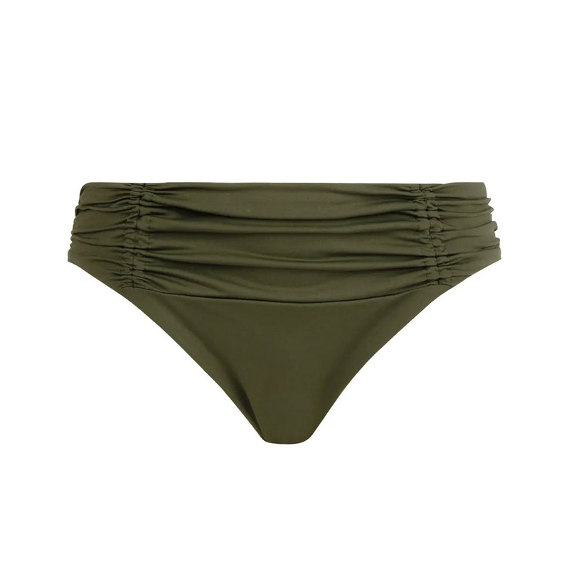 Lise Charmel Swimwear - Sublime Drape Wide Side Bikini Brief Kaki Piping