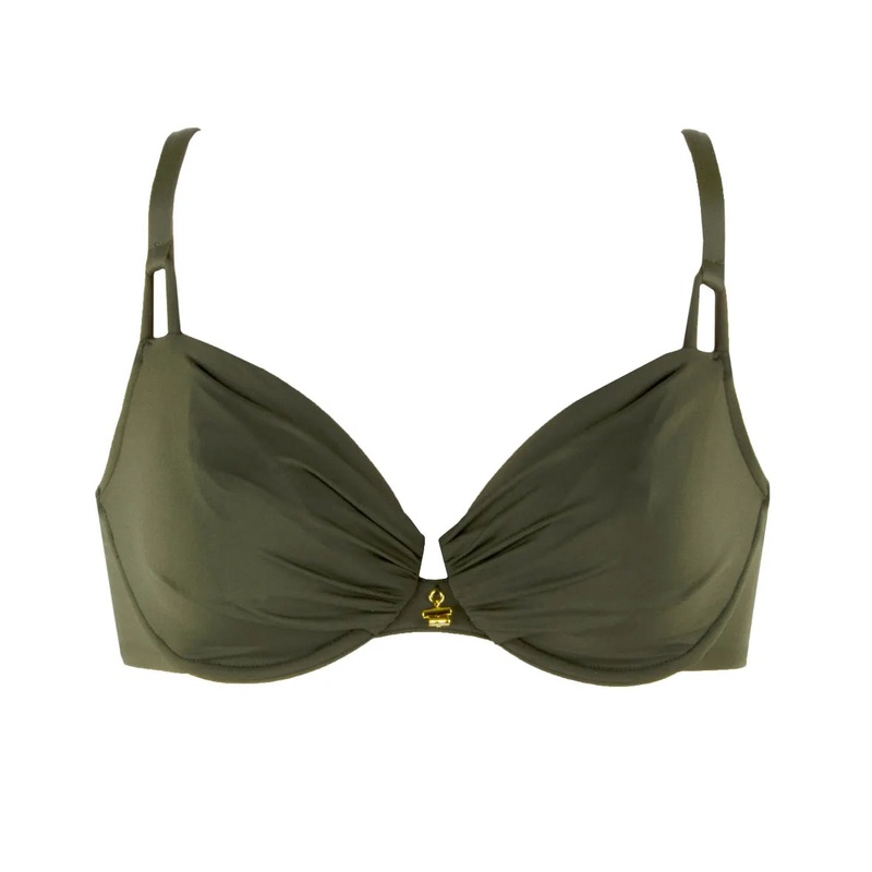 Lise Charmel Swimwear - Sublime Drape Wired Bikini Kaki Piping