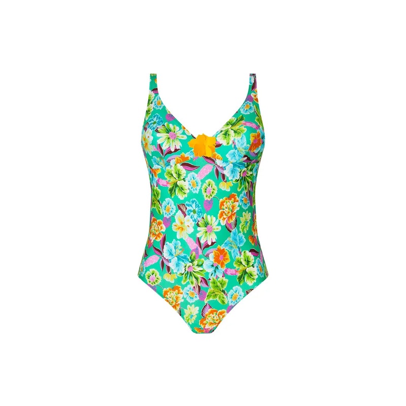 Antigel Swimwear by Lise Charmel - La Feminissima Wireless Open-Back Swimsuit Vert Emeraude