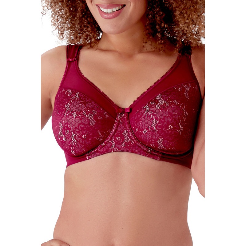 Berlei - Beauty Lace Underwired Smoothing Bra Burgundy