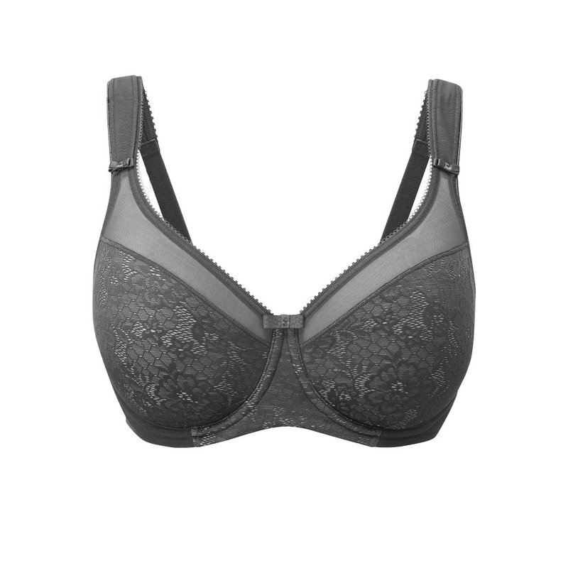Berlei - Beauty Lace Underwired Smoothing Bra Dark Grey