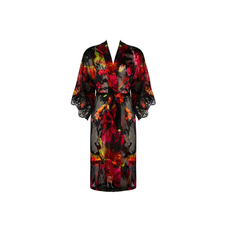 Lise Charmel - Floraison Passion Mid-Length Negligee Gown Safran Rose