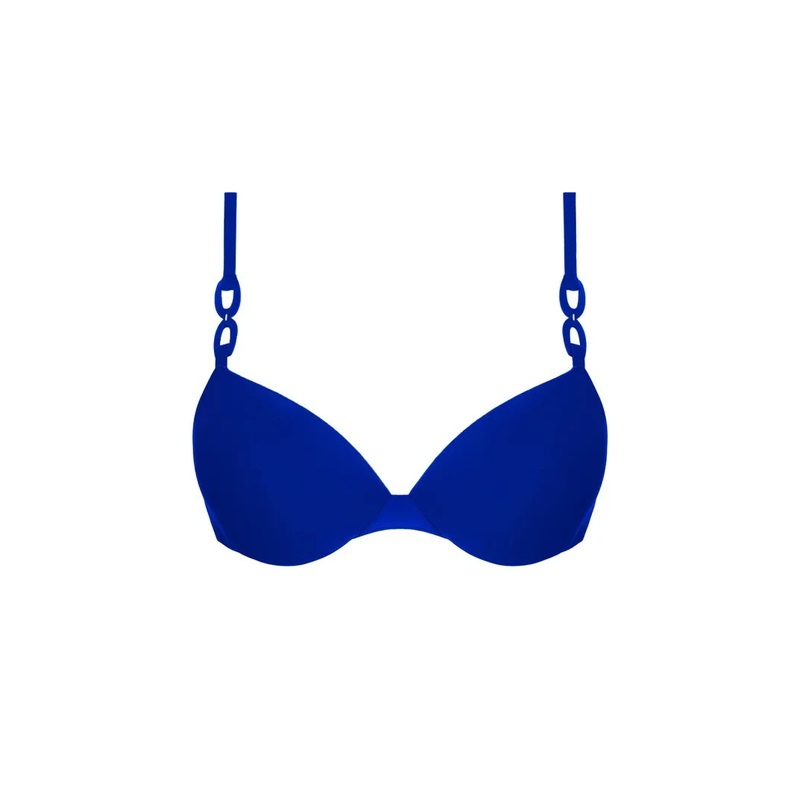 Lise Charmel Swimwear - Grace Infinie Padded Plunge Bikini Top Bleu Infini