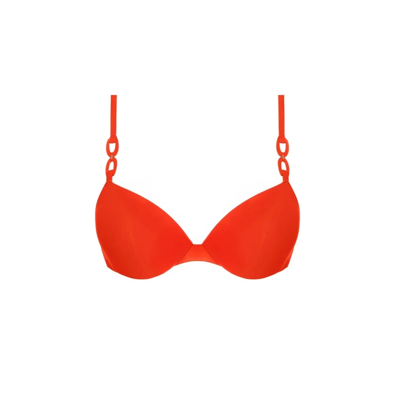 Lise Charmel Swimwear - Grace Infinie Padded Plunge Bikini Top Orange Infini