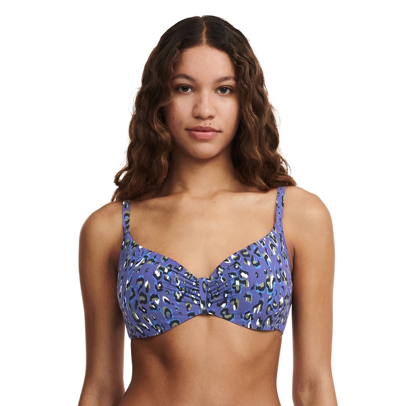 Chantelle Swimwear - Eos Covering Underwired Bra Blue Leopard