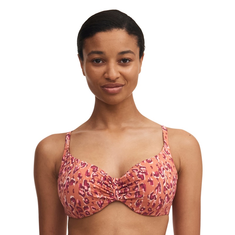 Chantelle Swimwear - Eos Covering Underwired Bra Orange Leopard