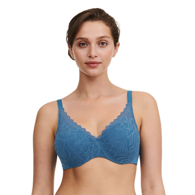 Chantelle Easyfeel - Floral Touch Covering Memory Bra Jeans Blue