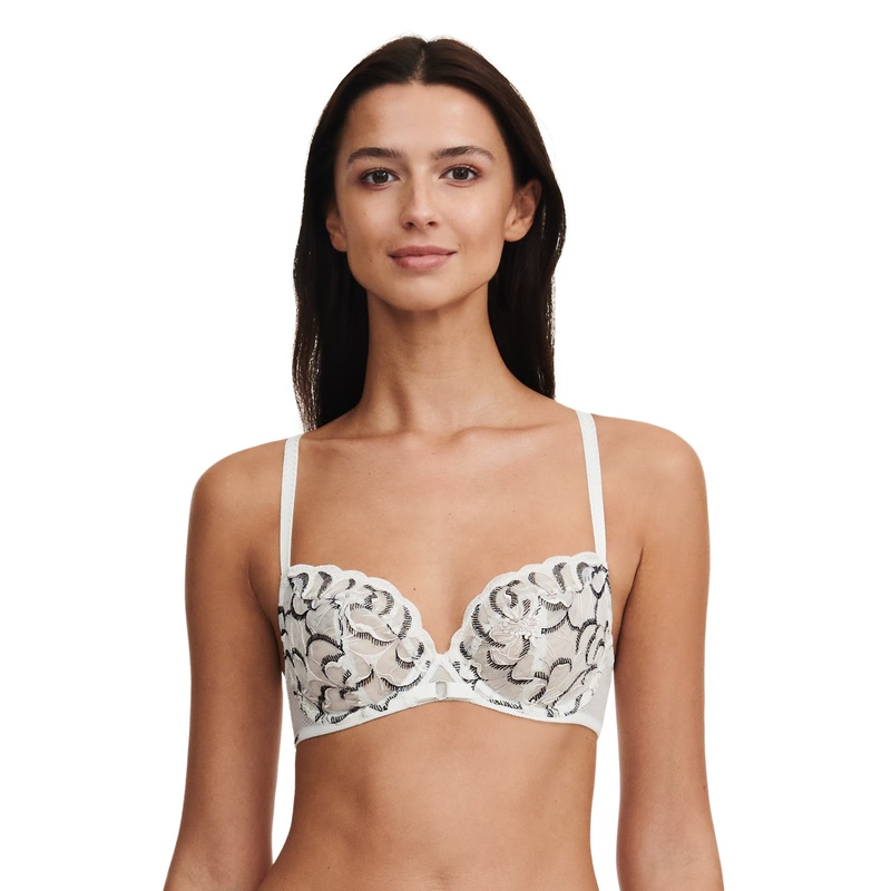 Chantelle - Fleurs Covering Underwired Bra Milk / Black