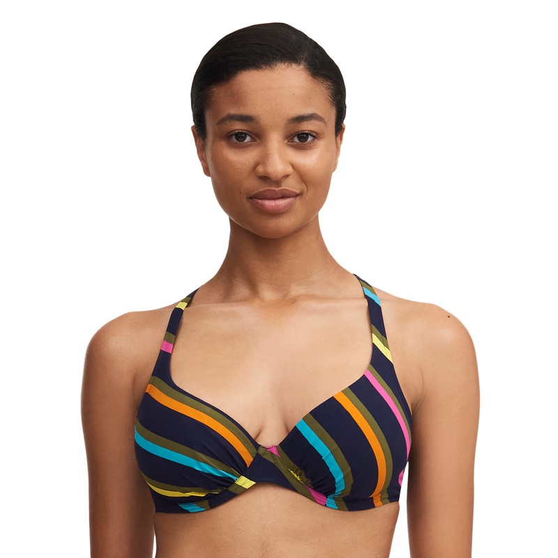 Chantelle Swimwear - Identity Plunge Underwired Bikini Colorful Stripes