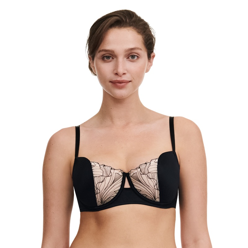 Chantelle - Tattoo Love Half-Cup Foam Bra Black / Golden Beige