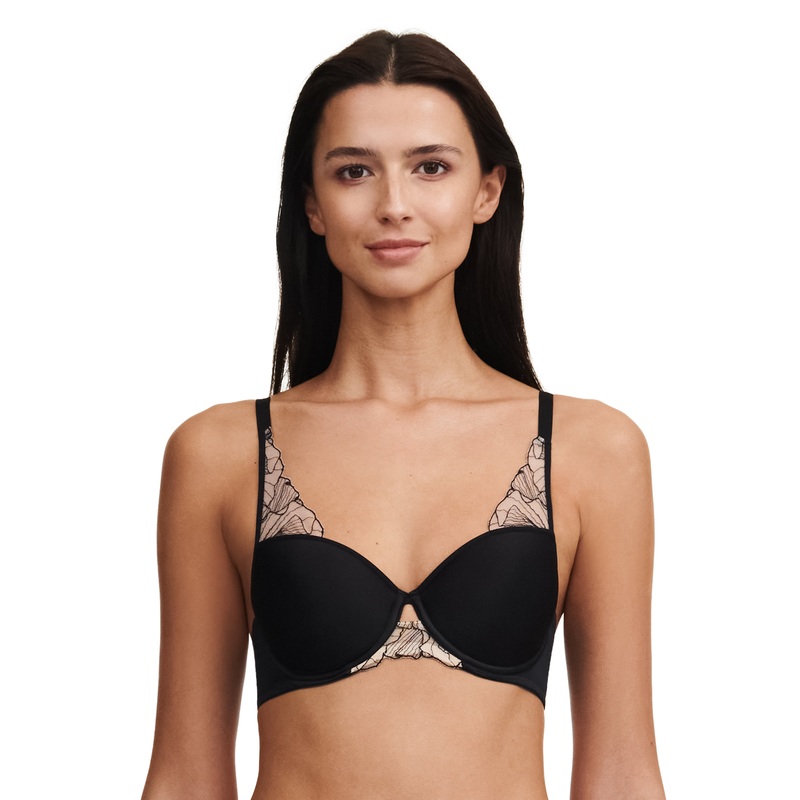 Chantelle - Tattoo Love Half-Cup Memory Bra Black / Golden Beige