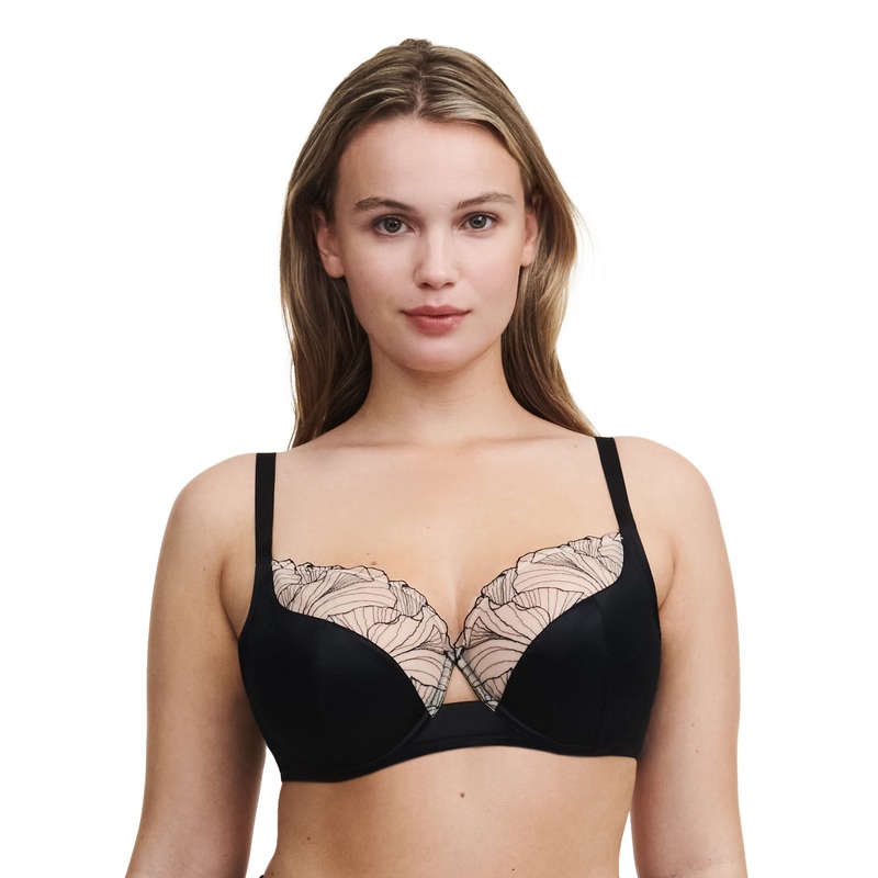 Chantelle - Tattoo Love Very Covering Underwired Bra Black / Golden Beige