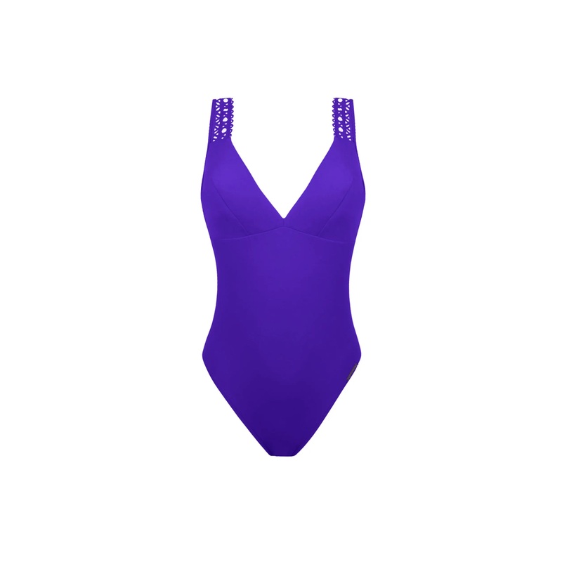 Lise Charmel Swimwear - Ajourage Couture Non Wire Plunge Swimsuit Iris Couture