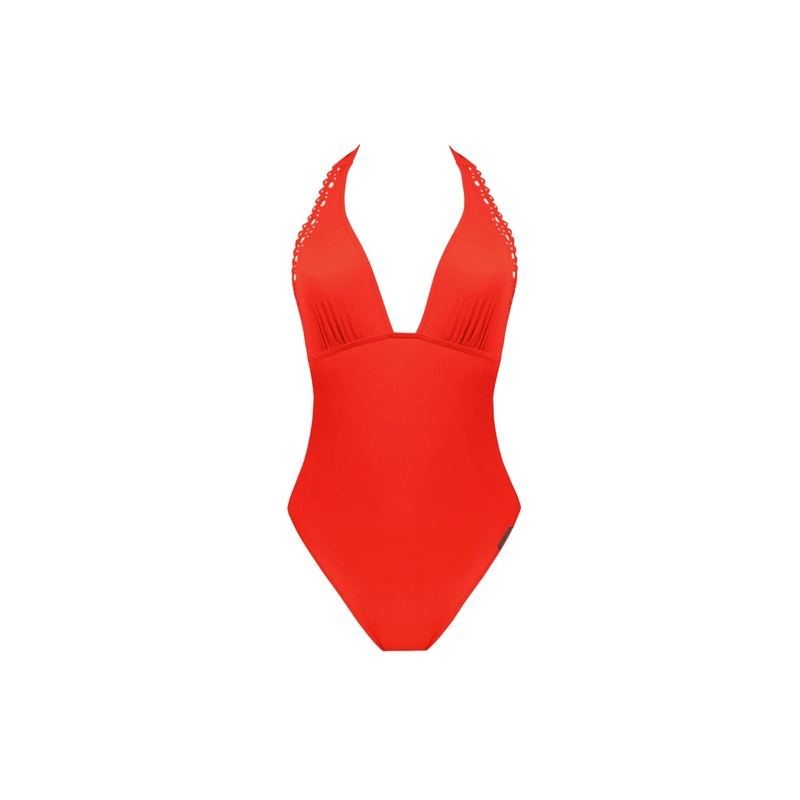 Lise Charmel Swimwear - Ajourage Couture Plunging Back Swimsuit Orange Couture