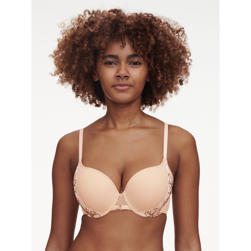 Chantelle - Spice Covering T-Shirt Bra Clay Nude / Black