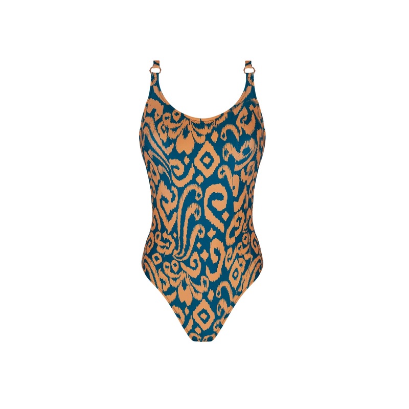 Antigel Swimwear By Lise Charmel - La Balinaise Full Cup Underwired Swimsuit Ikat Vert Orange