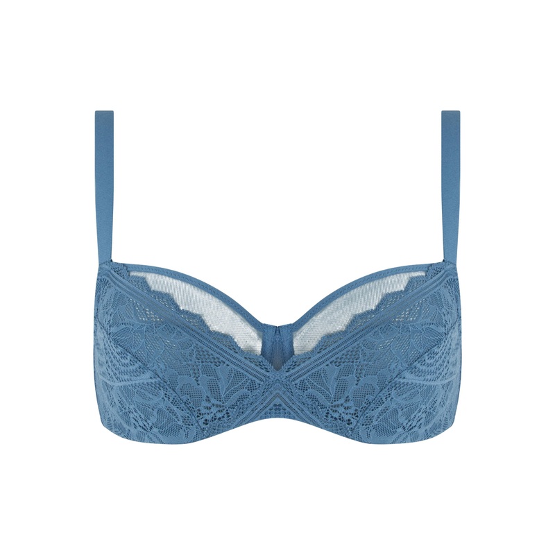 Chantelle Easyfeel - Floral Touch Covering Underwired Bra Jeans Blue